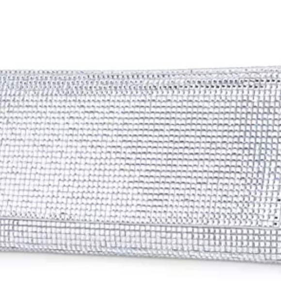 Aqua Silver Clutch w/Removable Crossbody Strap - Picture 10 of 10
